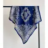 Lenço Quadrado Grande Multifuncional de Sarja 90 Graus para Mulheres com Estampa Floral, Proteção Solar, Sombreamento, Lenço Decorativo para Pescoço, Adequado para Uso Profissional e Diário