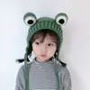 Diadema de lana tejida de otoño e invierno para niños y niñas, diadema de dibujos animados linda, gorro cálido a prueba de viento para bebé