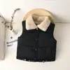 Colete Bebê Jingqi em Lã Polar Outono e Inverno Masculino e Feminino Colete Bebê Sem Mangas com Forro de Lã Colete Infantil Colete Quente