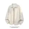 Camisa de Veludo com Estampa Xadrez Tie-Dye Estilo Americano de Manga Longa para Homens, Jaqueta Tendência de Marca de Luxo com Caimento Solto, Camisa Casual de Primavera