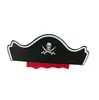 Chapéu de Pirata de Feltro do Fabricante Fantasia de Festa Máscara Máscara de Olho de Caveira Chapéu de Pirata Caribenho Halloween Faixa de Cabeça