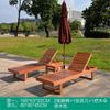 Silla de playa de madera maciza reclinable para balcón, piscina, madera de plástico, anticorrosión, silla plegable para exteriores, cama para patio, ocio al aire libre, jardín