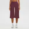 Leggings de Yoga Cepillados de Cintura Alta Pantalones de Pierna Ancha de Siete Puntos Chal Moldeador de Cuerpo Camisola Sujetador Conjunto de Cuatro Piezas