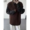 Chaleco de Punto Trenzado en Capas Estilo Coreano Retro para Hombre Otoño e Invierno Estilo Preppy Ropa de Principios de Otoño Chaleco