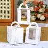 1 Caja Individual Portátil para Postre de Muffin Mousse Desechable Ventana Caja para Empaque de Cupcakes Caja para Cheesecake