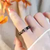 Anel Mingtai de Cristal e Aventurina Citrina para Mulheres, Design de Nicho Simples e Requintado, Presente de Luxo Leve para o Festival Qixi de Verão