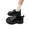 Zapatos pequeños de cuero estilo británico retro para mujer 2025 Nuevos Preppy Flats de plataforma de suela gruesa Mocasines negros Estilo caliente