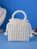 Nova Bolsa Feminina de Pérolas Acabada com Miçangas Feitas à Mão Bolsa Transversal Feminina para Desfile de Moda Bolsa de Noite Portátil com Argola Transfronteiriça