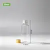 Frasco de plástico transparente com tampa de alumínio de 10/20/50/100ml para dispensar loção, frasco pequeno para dispensar reagente líquido