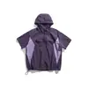 Camiseta con capucha impermeable para exteriores de secado rápido con bloqueo de color de la serie Undrest Mountain para hombre, holgada, de manga corta para verano Cs53