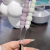 Colher multifuncional de pérolas coloridas altamente atraente com cabo, uma colher doméstica fofa para meninas, colher de sopa pequena, colher redonda, portátil