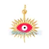 L45 Accesorios para joyería DIY cobre puro chapado en oro plateado recubierto de oro estilo europeo y americano Ojo del Diablo colgante multicolor