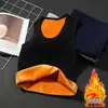 Chaleco dorado de terciopelo engrosado y forrado de felpa para hombre, chaleco térmico, ropa interior térmica para hombre, camiseta de capa base, chaleco ajustado para hombre