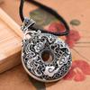 Colgante de plata de ley 999 con hebilla de seguridad de murciélago vintage para hombre, collar, cadena de suéter, colgante, joyería de moda para mujer, regalo