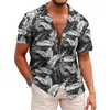 Camisas Masculinas Novas de Venda Quente Europeias e Americanas Transfronteiriças com Impressão Digital 3D, Camisas Havaianas Modernas para Férias