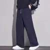Marca da moda outono/inverno 2026, calça de moletom esportiva lisa e simples com forro de fleece para homens, estilo de rua retrô, corte solto, calça casual versátil
