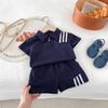 Nuevos Tops de Estilo Coreano con Cuello Polo para Niños Pequeños y Medianos, Ropa Deportiva Casual Elegante para Niños, Conjunto de Dos Piezas con Cuello Solapa, Verano 2026