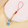 Colgante para teléfono móvil de danza del león de bendición, accesorio para bolso y llavero de coche, colgante auspicioso de hilo rojo estilo chino, disponible para venta al por mayor