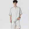 Novo Conjunto Camiseta Masculina de Manga Curta Verão Nova High Street Americana Peso Pesado Juventude Solta Casual Camiseta de Meia Manga
