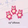 Acessórios de Resina para Simulação Urso Morango Fofo Criativo Rosquinha DIY Capa de Celular Fivela de Sapato Acessórios de Cabelo Material de Aplicação