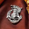 Broche vintage de dragón con dibujos animados de gotas de aceite, accesorio personalizado para traje o abrigo para hombre, joyería, suministro transfronterizo.