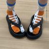 Calcetines de media caña con dedos divididos lindos y divertidos para mujer, Calcetines de pareja con diseño de anguila de flor abstracta, feos y lindos, Calcetines de moda personalizados para mejores amigas