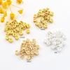 Cuentas Espaciadoras Redondas Huecas de Doble Cara con Carácter "Fu" de Oro de 14K que Conservan el Color, Accesorio DIY de Cuentas Sueltas para Enhebrar Pulseras y Cuentas de la Fortuna