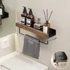 Estante de Almacenamiento para Baño de Nogal Baño Inodoro Escritorio de Lavado Inodoro Pared Estante de Almacenamiento sin Agujeros
