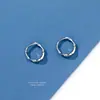 Pendientes Mobius de Plata Pura S999 Aros Lisos Básicos Versátiles Versátiles para Viajar Durmiendo Pendientes que no se enganchan Venta al por mayor