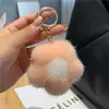 Amuletos para Bolsos Pequeños de Piel de Visón Genuino al por Mayor, Colgantes de Llavero de Peluche de Lujo de Gama Alta para Coche, Regalos Creativos