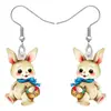 Aretes de Acrílico de Conejo Pendientes Colgantes de Dibujos Animados de Pascua Accesorios para Orejas Encanto Transfronteriza Moda Niñas Damas Niños