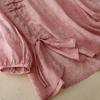 Foto Real de Nuevos Tops de Encaje Empalmado de Primavera y Otoño para Mujer, Camisetas Finas Holgadas con Efecto Adelgazante, Camisas de Botones, Ropa de Té
