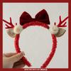 Diadema de sombrero de Navidad diadema de felpa con campana accesorios para fotos horquilla lazo estrella horquilla adorno para la cabeza navideño femenino
