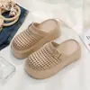Chinelos de Malha EVA para Mulheres, Uso Externo de Verão, Tamancos Abertos Respiráveis Vazados, de Calçar, Sola Grossa, Sapatos com Furos para Exterior para Meninas