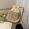 Bolsa Feminina Trançada com Corrente 2022 Nova Moda Tendência Quadrada Estilo Western Popular na Internet Estilo Fresco Bolsa Transversal para Mulheres