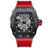 Reloj de Cuarzo de Moda Binbond con Forma de Barril, Reloj Deportivo Hueco para Hombre, Transmisión en Vivo Transfronteriza, Dropshipping
