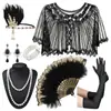 El Vestido de Fiesta de Prom más Popular de Amazon de los Años 1920 Europeo y Americano para Mujer con Collar de Perlas, Diadema, Pendientes, Chal. En Stock