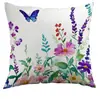 Funda de almohada con estampado floral y de mariposas simple para primavera, Temu Amazon, para oficina, dormitorio, sofá