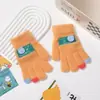 Guantes de Otoño e Invierno para Niños y Niñas, Lindos Guantes de Lana Tejida de Cinco Dedos para Ciclismo, Guantes Cálidos y Anticongelantes