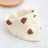 Baberos de gasa de algodón puro engrosados al por mayor para bebés, usados para comer y lavar, Toallas triangulares de algodón puro Clase A, Baberos para bebés