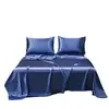 Comercio exterior transfronterizo color sólido teñido seda sintética seda conjunto de tres piezas Europa y Estados Unidos simple sábana sábana para cama funda de almohada ropa de cama