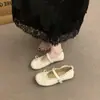 Primeiro Encontro Jifa Sapatos Mary Jane com Laço de Renda Francesa Femininos 2026 Novo Estilo Primavera/Outono Sapatos de Festa Fundo Plano Boca Rasa