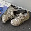 Zapatos Deportivos Casuales para Exteriores Ligeros Versátiles de Malla con Suela Gruesa de Cuero Genuino para Mujer, Nuevo Estilo Primavera 2026, Bloques de Color, Modernos
