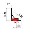 Nuevo Estante Triangular de Canaleta 1616 Barra de Luz Magnética Carcasa de Canaleta de Aluminio Canaleta Magnética de Aluminio 1616 Estante de Supermercado Canaleta de Succión Magnética