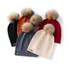 Venta al por mayor de fábrica Bufanda de cachemira transfronteriza Otoño e Invierno Nuevo Color Sólido Engrosada Gorro con Pompón Estilo Coreano Moda Cálida Protección para los Oídos Gorro para la Cabeza
