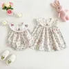 Roupas de Verão para Recém-Nascidos Estilo Coreano Macacão para Bebê Menina Macacão Fofo de Urso Vestido Leve 100% Algodão