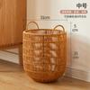 Cesto de Roupa Suja Tecido em Rattan Sintético Personalizado Estilo Ins Impermeável Cesto de Armazenamento de Roupa Suja Organização de Quarto Banheiro de Hotel Cesto de Lavanderia