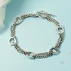 Estilo Coreano Novo Estilo Prata Tailandesa Minimalista Costura Quadrado Pulseira para Mulheres Retro Personalizada Design Versátil Estudante Pulseira Simples