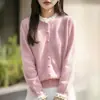 Cardigã vintage com babados transfronteiriço, jaqueta de tricô de estilo suave, novo cardigã de outono e inverno, adequado para o dia a dia
