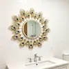 Espejo de Pared para Entrada Estilo Europeo Más Vendido Transfronterizo, Pared de Fondo Creativa para Sofá de Sala de Estar Estilo Americano, Espejo de Pared Decorativo de Lujo Ligero
